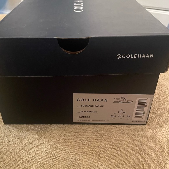 BRAND NEW COLE HAAN BLACK BUCKLAND CAP OXFORDS - Picture 5 of 6